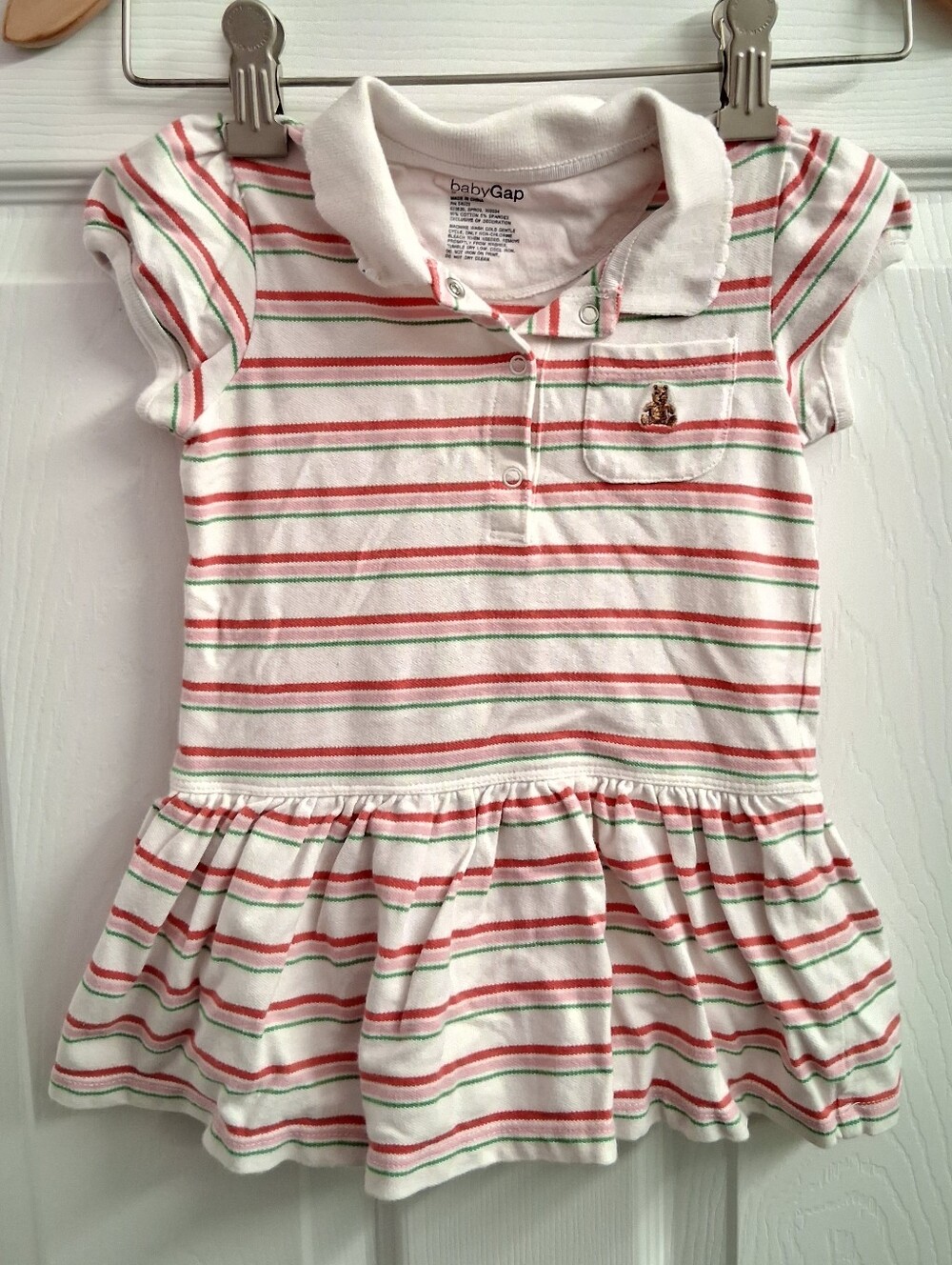 Gap 12-18 Months Bodysuit Dress With Bear Logo